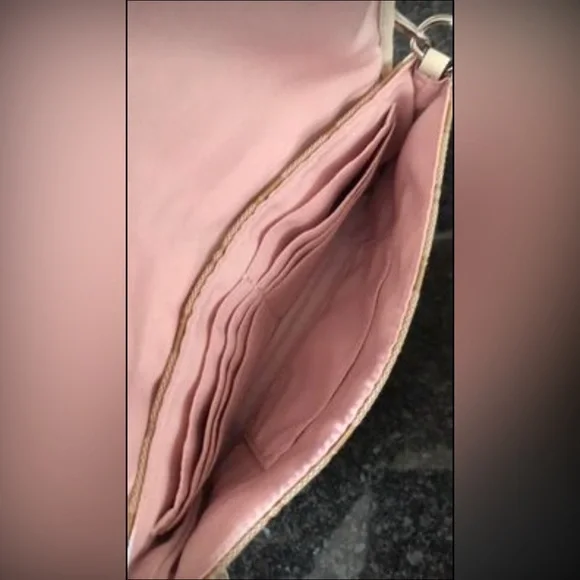 Coach Cream Tan Canvas Leather Trimmed Wristlet Wallet - Picture 7 of 9